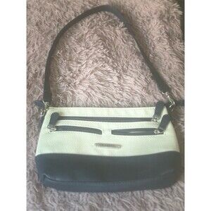 Stone & Co Crossbody Shoulder Bag Womens Cream/Ivory & Black Two-Tone Zip